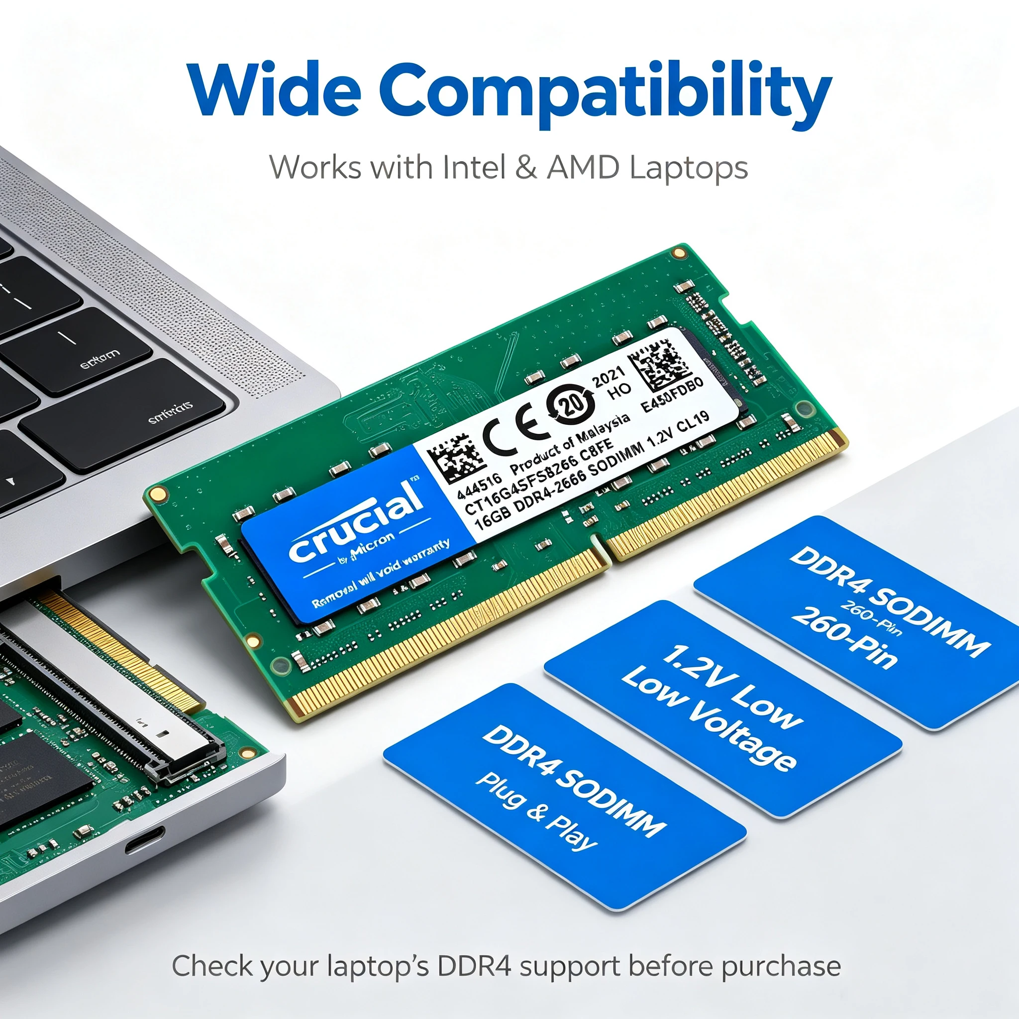 Crucial DDR4 Laptop RAM SODIMM - огляд і ціна Ddr4 2400Mhz