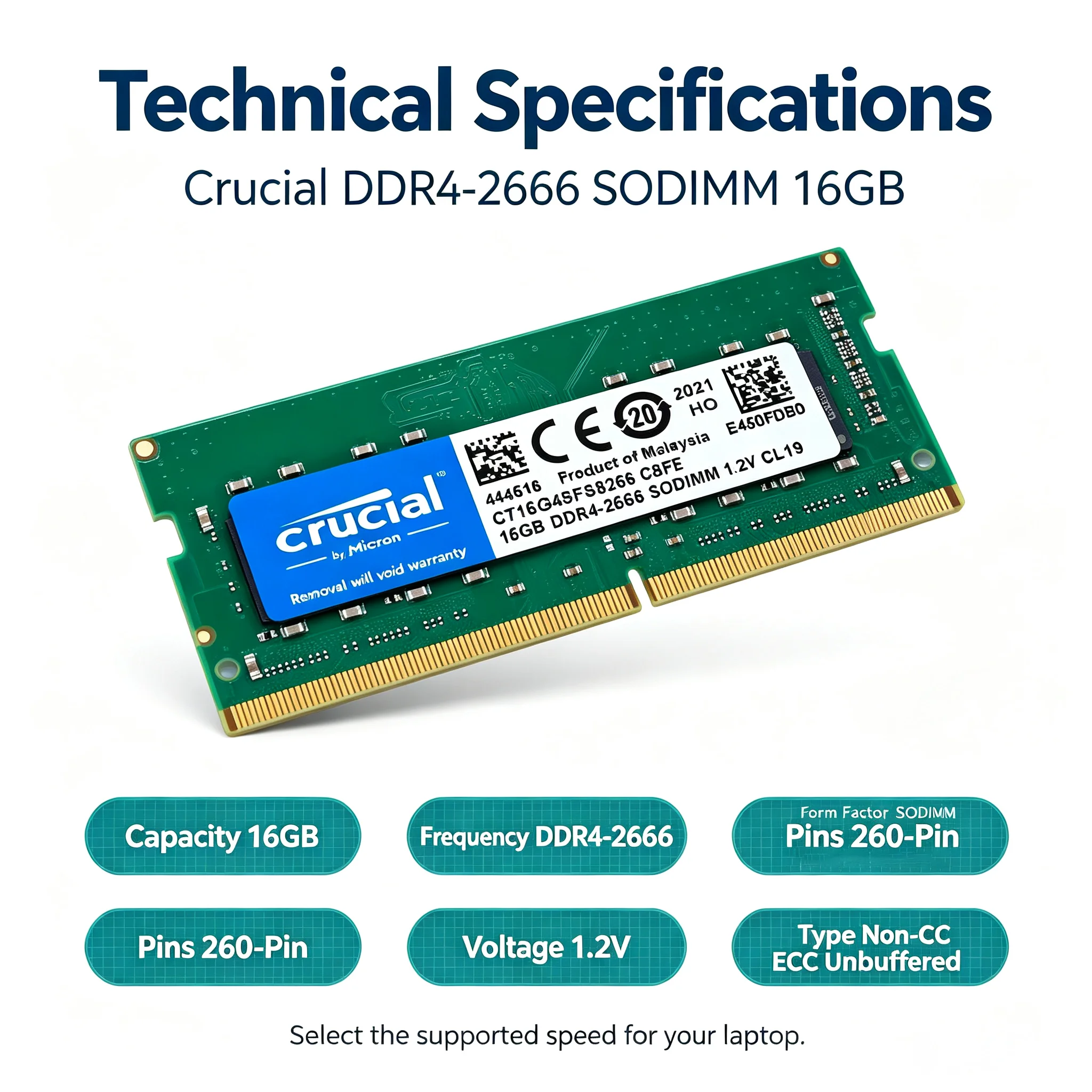 Crucial DDR4 Laptop RAM SODIMM - огляд і ціна Ddr4 2400Mhz
