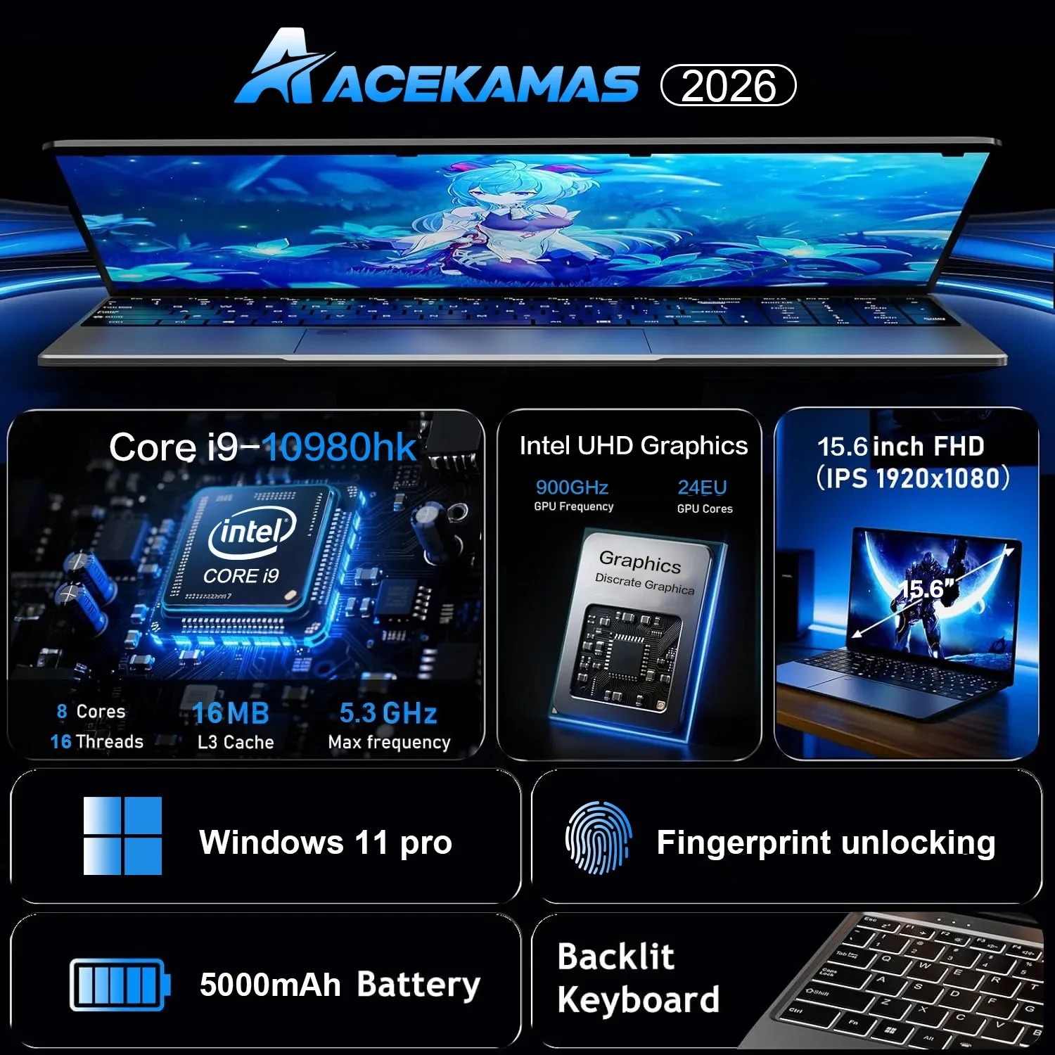 15.6inch Potrable Laptop Intel - огляд і ціна Ddr4 16Gb